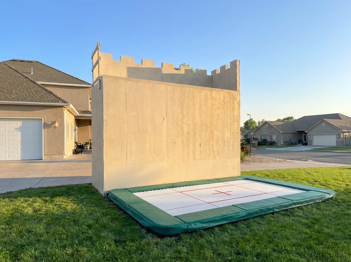 Trampwall training area